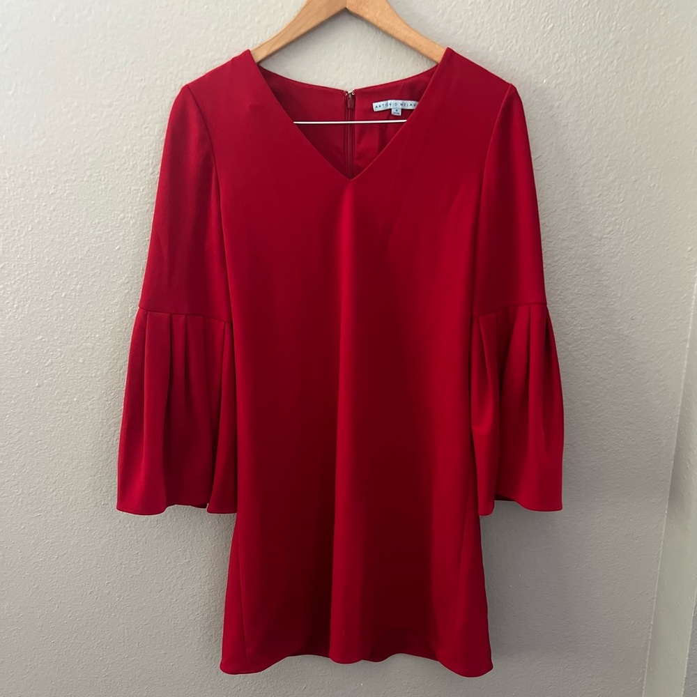 Antonio Melani Red Bell Sleeve Dress Size 4